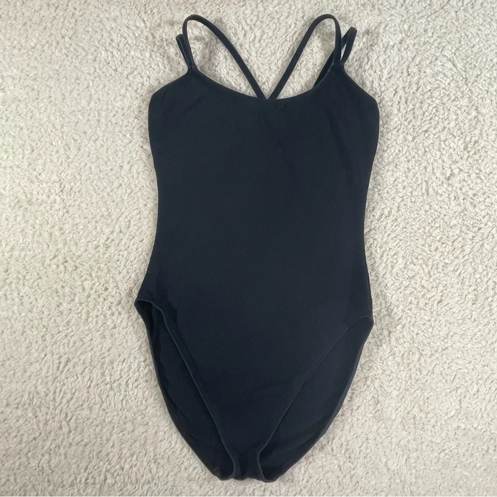 Capezio Black Double Strap Camisole Leotard Ballet Dance | Kids Large